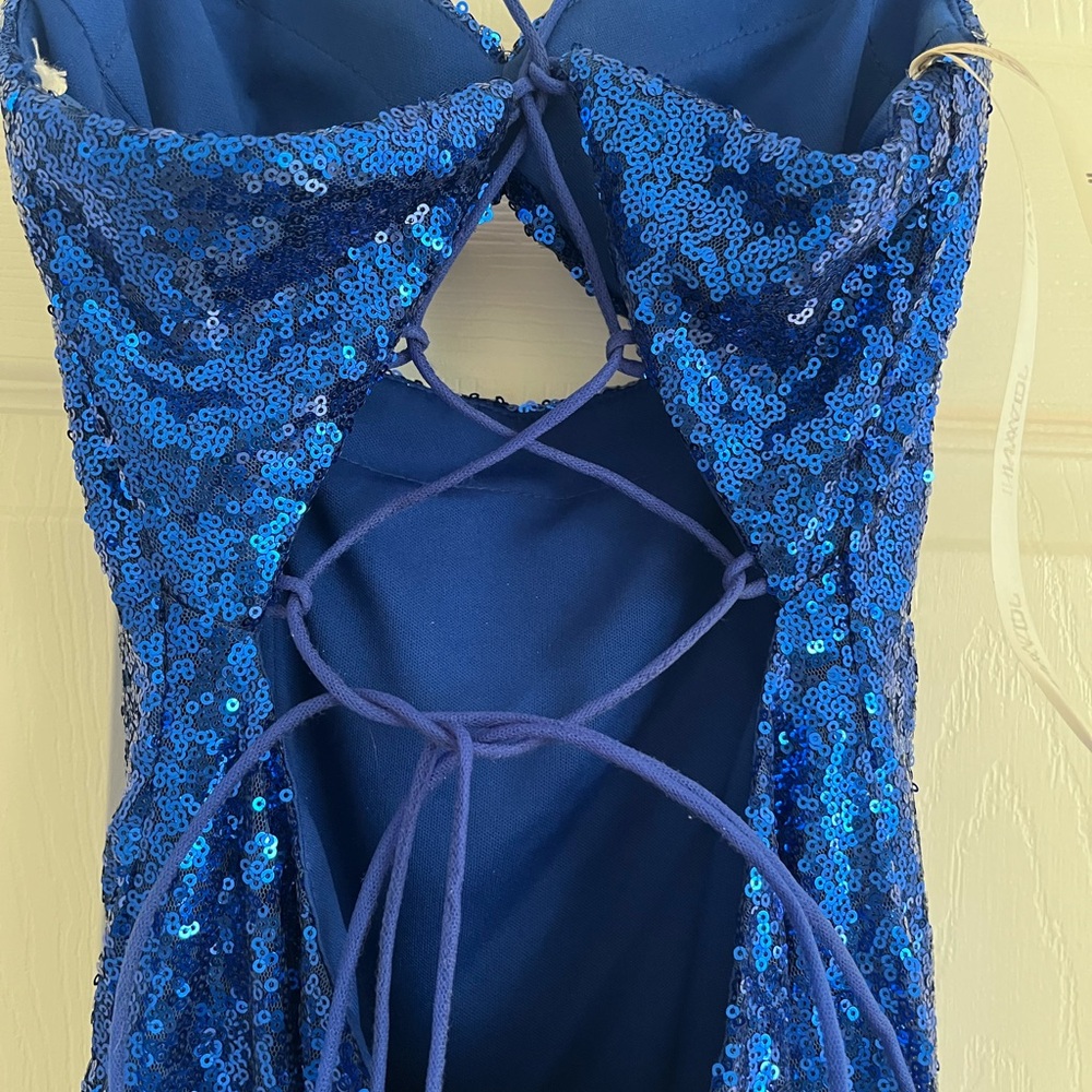 Royal Sequin Lace-Up Prom Dress Size 00